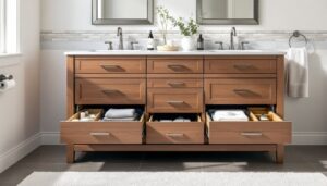 bathroom vanity cabinet and sink