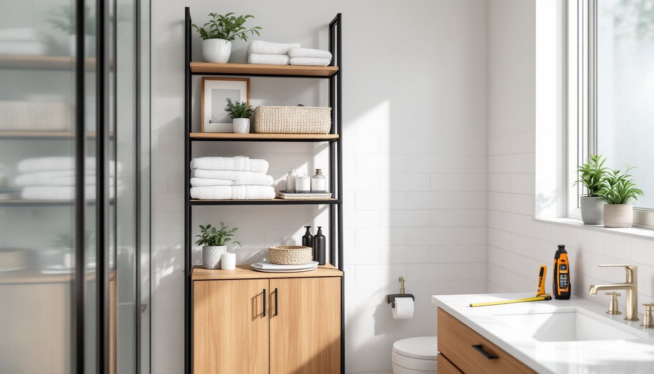 over the toilet racks
