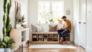 entryway shoe storage bench