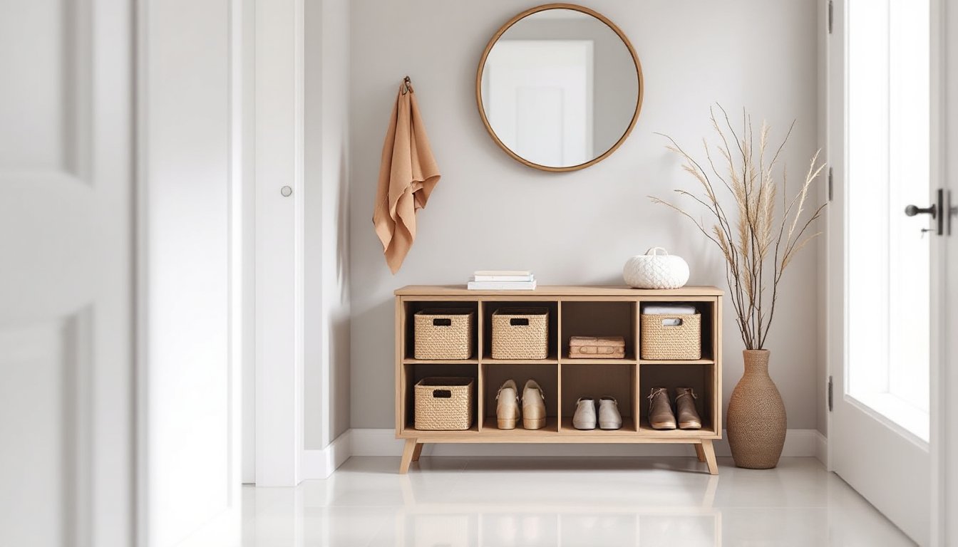 entrance shoe storage bench