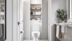 behind toilet storage