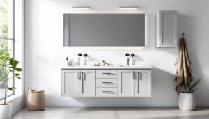 cabinet in the bathroom